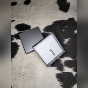 Sterling Silver 925 Yellow Green Necklace